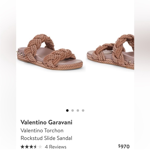 Valentino Rockstud Espadrille Braided Slides - Picture 8 of 8